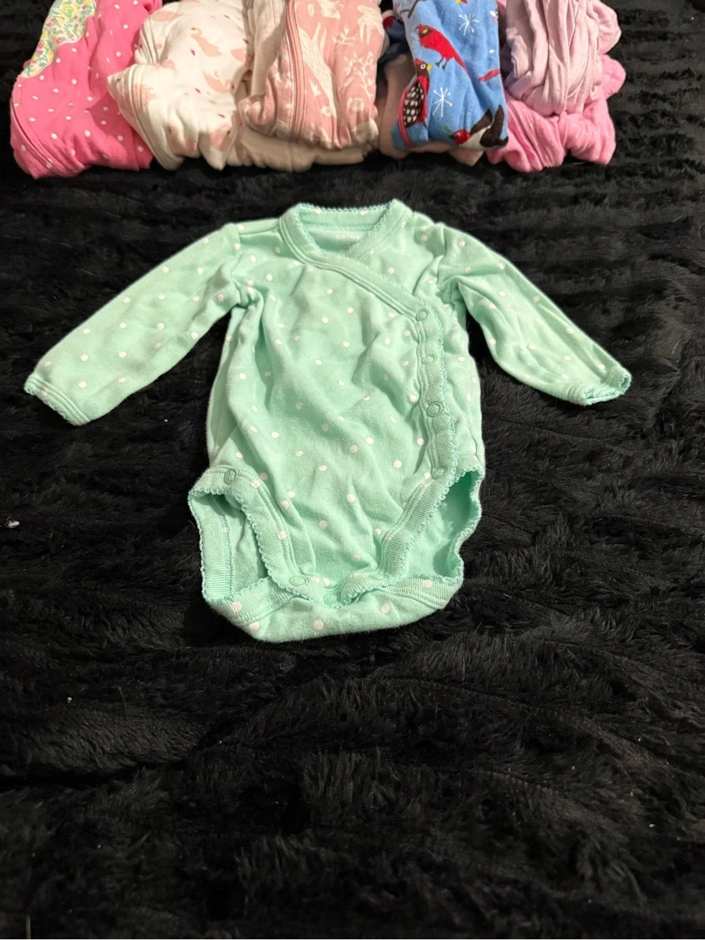 Carter's Assorted Girls' One-Piece Footies in Pink, Blue, Mint & Cream